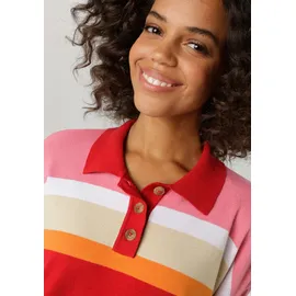 Aniston CASUAL Strickpullover mit Polokragen Rot M