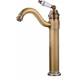 Waschbecken-Wasserhahn, Macaron, hohes Messing, Badezimmer-Wasserhahn mit 360° drehbarer Waschtischarmatur mit hohem Auslauf, heiß- und