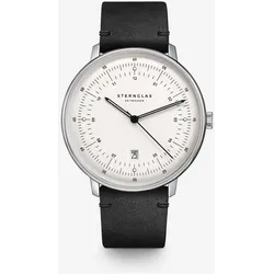 STERNGLAS - HAMBURG - silber satiniert - silber - vintage nero / 42MM