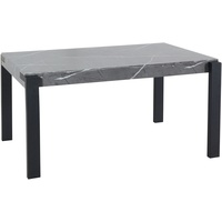 Mendler Esstisch HWC-L53, Tisch Küchentisch Esszimmertisch, Industrial Metall 140x80cm ~ Marmor-Optik grau