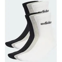 adidas Linear Crew Socken 6er Pack grau/schwarz/weiß 40-42