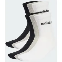 adidas Linear Crew Socken 6er Pack grau/schwarz/weiß 40-42