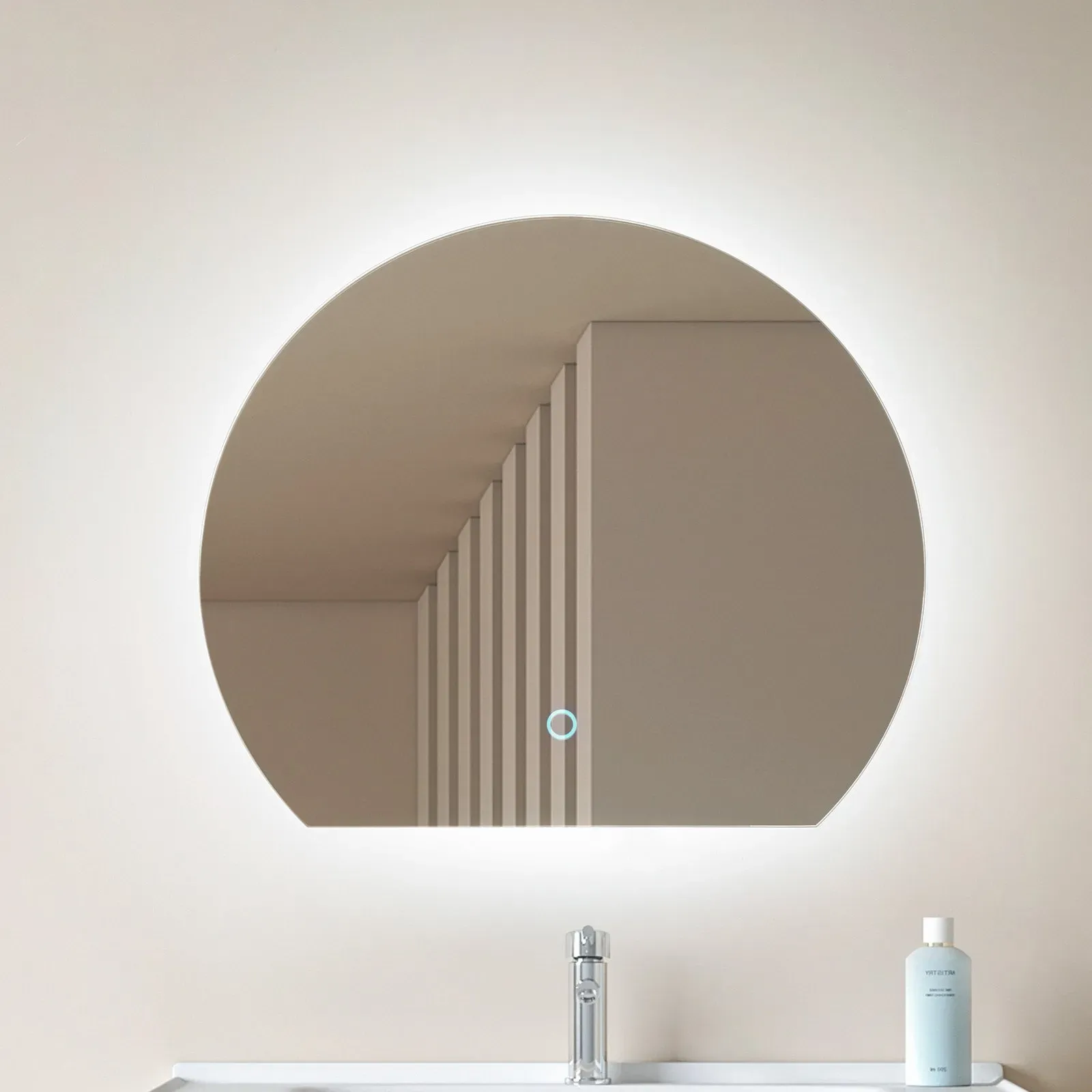 Spiegel Lucande, Celestiel, Metallisch, für Badezimmer, Glas, Modern - 50 - 43