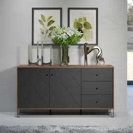 trendteam Montez Sideboard 2 Türen, 3 Schubladen, graphite.
