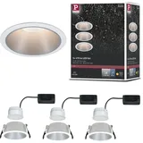 Paulmann Cole Coin Einbauleuchte 3er Set 3 x 6 W rund Silber, Weiß