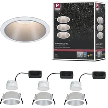 Paulmann Cole Coin Einbauleuchte 3er Set 3 x 6 W rund Silber, Weiß