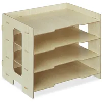 Relaxdays Briefablage, Büro Organizer MDF, A4 Papier, 3 Fächer,