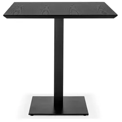 Kadima Design Esstisch 70 cm, Naturholz & Gusseisen, Quadrat, ideal für Gastronomie, 4 Personen, Schwarz