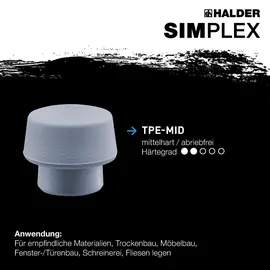 Halder Schonhammer Ø 50:40 mm TPE-soft blau/TPE-mid grau 630 g