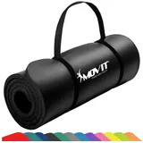 MOVIT Gymnastikmatte, - 190 x 60 x 1,5cm, 12 Farben, für Zuhause oder Unterwegs schwarz|rosa|blau 190 CM