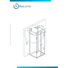 Buylando Emma Komplettdusche 90 x 80 cm links 8 mm Duschwanne