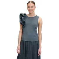 Vera Mont T-Shirt Vera Mont Rüschenbluse mit Rundhalsausschnitt (1-tlg)