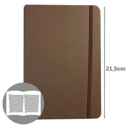 SMARTD Notizbuch 21,5x14,5cm Semi Leder Braun 116 Blätter (Tagebuch)