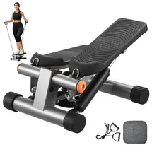 Vevor Treppenstepper Mini-Stepper, hydraulischer Fitness-Stepper mit Widerstandsbändern, Ganzkörper-Workout-Cardio-Gerät, Treppensteiger mit LCD-Monitor, 150 kg Tragkraft 170 – 325 mm