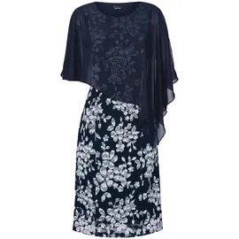 GOLDNER Chiffonkleid Etuikleid Blau/Weiß 40