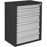 Proregal Schubladenschrank Kobra mit 7 Schubladen HxBxT 90x70x43,5cm | Anthrazitgrau/Lichtgrau