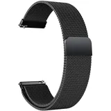 LYYLTX Edelstahl Mesh Uhrenarmband 18mm Metall Ersatz Armband Magnetverschluss Smartwatch Schnellverschluss Watch Uhren Schwarz Ersatzband Für Damen Herren - 18mm