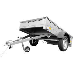 Anhänger für Pkws Garden Trailer 201 KIPP 200x125 cm 750 kg [mit Flachplane, Stützrad und Flachplaneträger]