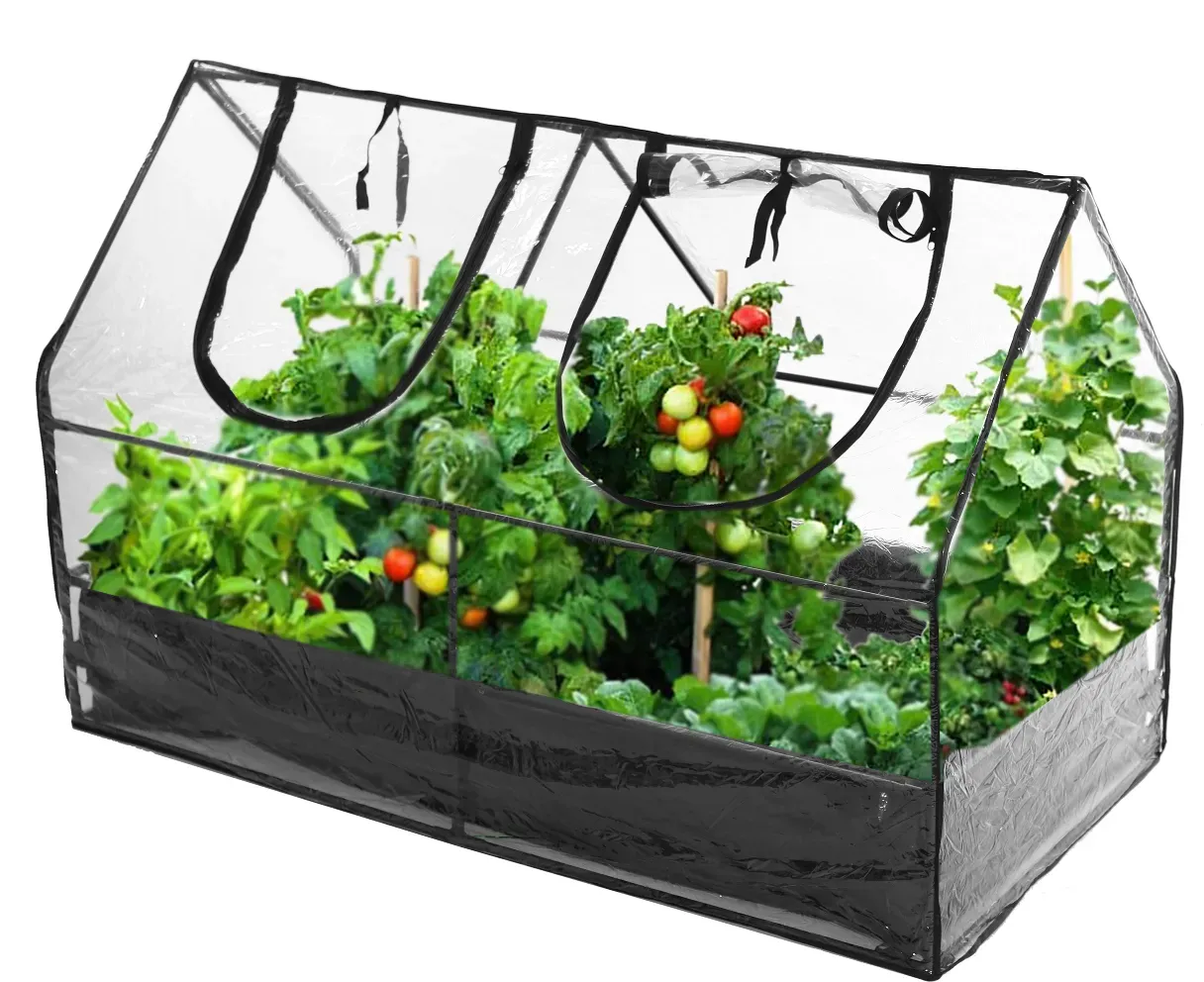 Treibhaus 130 x 85 x 65 cm Kunststoff Transparent - Hortus - Kompaktes Gewächshaus, Ideal für Garten und Balkon
