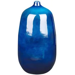 Blumenvase Rund VITORIA handgefertigt Terrakotta 45 cm Dunkelblau