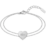 Lacoste LOVE MY CROC silber (edelstahlfarben), Armbänder, Damen, 19cm, Edelstahl, Armkette