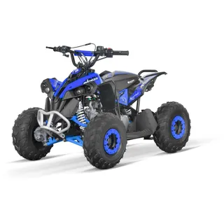 Nitro Motors Avenger Prime 125cc Midi Kinderquad Quad ATV 6 Zoll Automatik Rueckwärtsgang E Start LED Licht Daumengas Drossel (Blau)