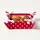 Homescapes Brotkorb Stoff Wendemuster Polka Dots rot – faltbar mit Wende-Design