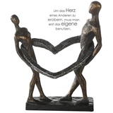 GILDE Skulptur, UNZERTRENNLICH Connected Kunstharz, bronzefarben, grau H31cm
