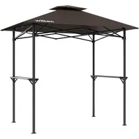 Wiltec Wiltec, Grillpavillon Kaffee 245x152cm BBQ Pavillon Grillüberdachung Grillzelt