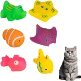 Katzenpool mit Spielzeug,Wasserspielzeug Katze für Katzen,Hundepool Schwimmbad,Tragbares Pool Spielzeug Hundeplanschbecken,Faltbarer Hunde Pool interaktives Spielzeug für Hunde und Katzen (6pc)