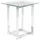 Beliani Beistelltisch Silber Transparent 40 x 40 cm Glasplatte Glänzende Metallgestell Poliert Quadratisch Modern