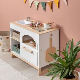 Musterkind Spielküche "Taxus, weiß/natur", weiß (weiß, natur), Spielküchen, KinderB:70cm H:62cm T:39cm, Holz, B:70cm H:62cm T:39cm