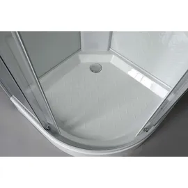a&n&a aQualine Aqualine Komplettdusche mit Schiebetür 90 x 204 cm Weiß/Klarglas Aqualine-YB93-SET