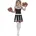 Smiffys Cheerleader-Kostüm, Schwarz, mit Kleid und Pom Poms