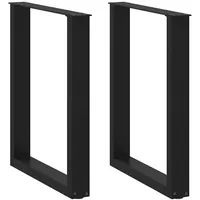 VidaXL Esstischbeine U-Form 2 Stk. Schwarz 60x(72-73) cm Stahl
