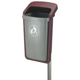 PlasticOmnium Mülleimer Außenbehälter 50 l Grau-Bordeaux