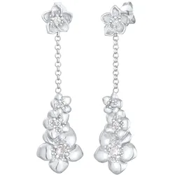Elli Ohrringe Ohrhänger Blüten Zirkonia Flower Floral 925 Silber silberfarben Damen 