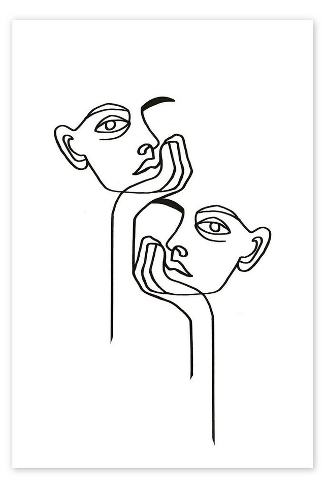 Posterlounge Poster Julia Hariri, Langeweile, Schlafzimmer Skandinavisch Illustration schwarz 100 cm x 150 cm