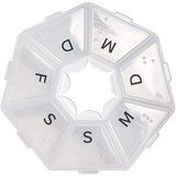Lifemed Wochen-Pillendose mit 7 Fächern Wochendispenser 7,5 x 7,5 x 1,7 cm weiß