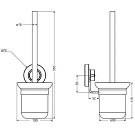 CORNAT WC-Bürstenhalter-Set 3 in 1 Chrom (T340267)