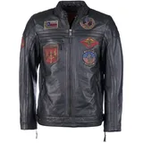 Top Gun Lederjacke Schwarz XL