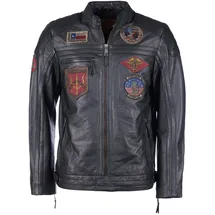Top Gun Lederjacke Schwarz XL
