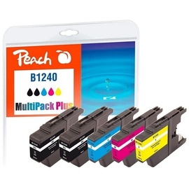 Peach Spar Pack Plus Tintenpatronen kompatibel zu Brother LC-1240VALBP
