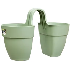 elho Vibia Campana Flower Twin 21 Ø 20,5 x 26,5 cm Pistaziengrün