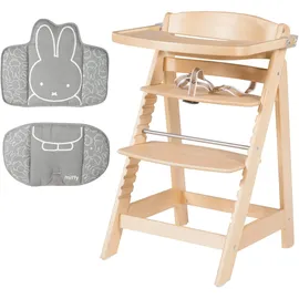 roba Treppenhochstuhl 'Sit Up FUN', inkl abnehmbarem Essbrett und Bügel, mitwachsend, natur Sitzverkleinerer Miffy