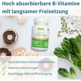 Igennus Healthcare Nutrition Igennus Super B Komplex – methylierter B-Vitamin Komplex, 180 Tabletten, Clean Label mit Methylcobalamin, Methylfolat plus Vitamin C, hochdosiert, vegan