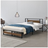 [en.casa]® [en.casa] Metallbett Villach 140x200 cm Schwarz