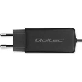 Qoltec 52419 65 W GaN Super-Schnellladegerät 5–20 V 3–3 25 A USB-C 3.1 - Schwarz
