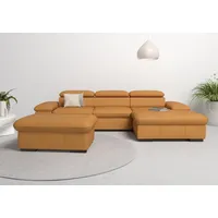 Home affaire Ecksofa Alberto L-Form, mit Kopfteilverstellung, wahlweise mit Bettfunktion gelb