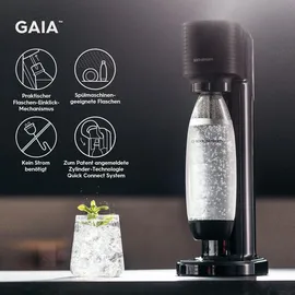 Sodastream Gaia schwarz + PET-Flasche + Zylinder